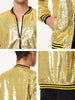 Sequin Varsity Long Sleeve Zipper Bomber Jacket
