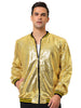 Sequin Varsity Long Sleeve Zipper Bomber Jacket