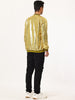 Sequin Varsity Long Sleeve Zipper Bomber Jacket