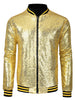 Sequin Varsity Long Sleeve Zipper Bomber Jacket