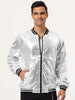 Sequin Varsity Long Sleeve Zipper Bomber Jacket