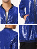 Sequin Varsity Long Sleeve Zipper Bomber Jacket