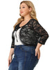 Knit H Line Collarless 3/4 Sleeve Bolero