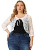 Knit H Line Collarless 3/4 Sleeve Bolero