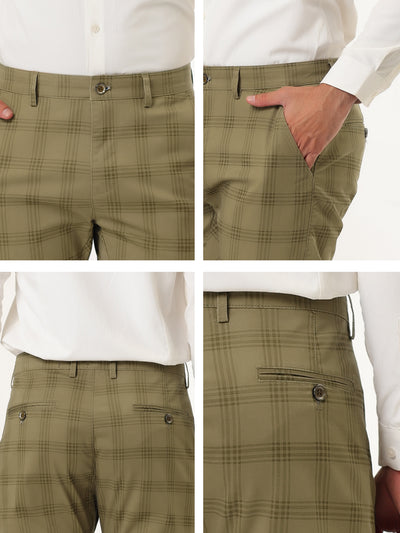 Plaid Printed Chino Smart Casual Men Dress Pants