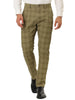 Casual Flat Front Check Business Dress Plaid Pants