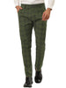 Casual Flat Front Check Business Dress Plaid Pants