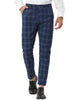 Casual Flat Front Check Business Dress Plaid Pants