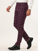 Casual Flat Front Check Business Dress Plaid Pants