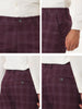 Casual Flat Front Check Business Dress Plaid Pants