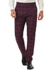 Casual Flat Front Check Business Dress Plaid Pants
