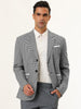 Smart Casual Notched Plaid Panel Button Blazer