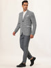 Smart Casual Notched Plaid Panel Button Blazer