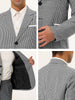 Smart Casual Notched Plaid Panel Button Blazer
