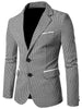 Smart Casual Notched Plaid Panel Button Blazer
