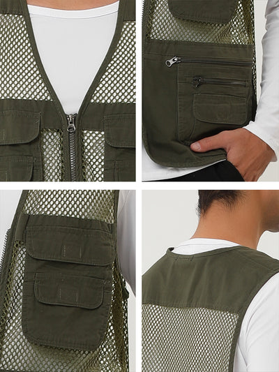 Lightweight Mesh Panel Utility Zipper Cargo Vest