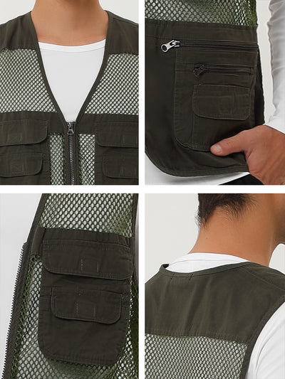 Lightweight Mesh Panel Utility Zipper Cargo Vest