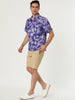 Lapel Floral Print Cotton Hawaiian Beach Botton Shirt