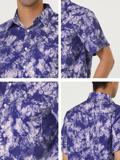 Lapel Floral Print Cotton Hawaiian Beach Botton Shirt