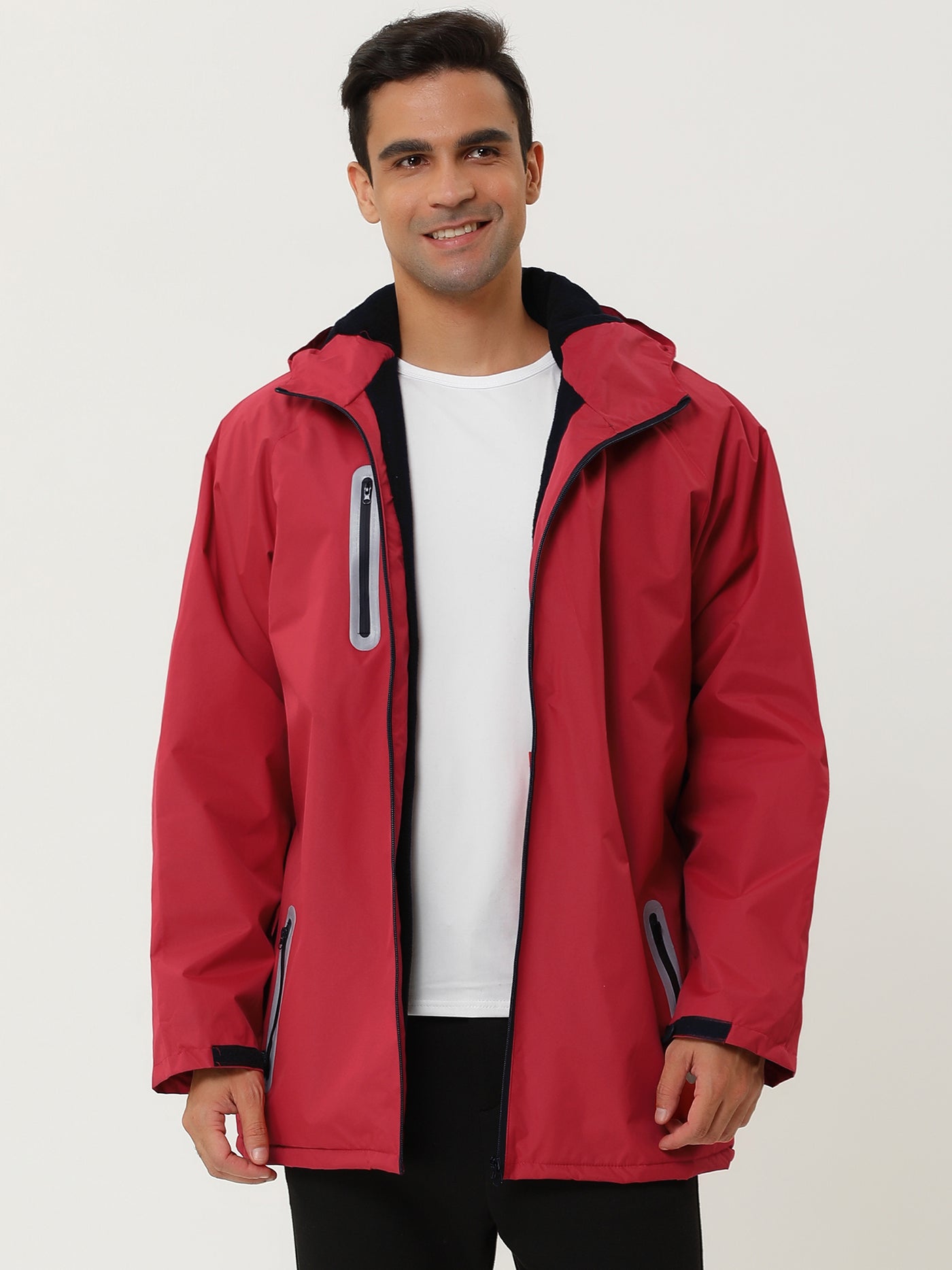 Bublédon Faux Fleece Lined Hooded Zip Windbreaker Jacket