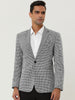 Basic Notched Lapel One Button Houndstooth Blazer