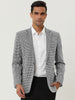Basic Notched Lapel One Button Houndstooth Blazer