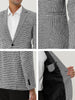 Basic Notched Lapel One Button Houndstooth Blazer