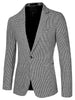 Basic Notched Lapel One Button Houndstooth Blazer