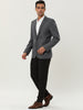 Basic Notched Lapel One Button Houndstooth Blazer