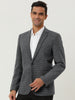 Basic Notched Lapel One Button Houndstooth Blazer
