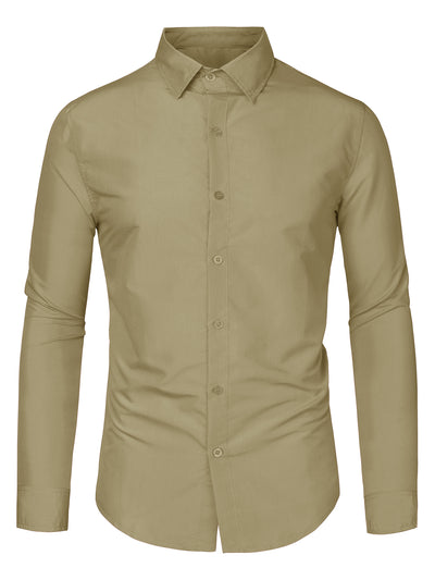 Smart Casual Lapel Long Sleeve Button Solid Shirts