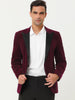 Mr. Football Style Chic Velvet Solid One Button Party Prom Suit Blazer