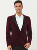 Mr. Football Style Chic Velvet Solid One Button Party Prom Suit Blazer
