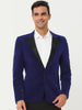 Mr. Football Style Chic Velvet Solid One Button Party Prom Suit Blazer