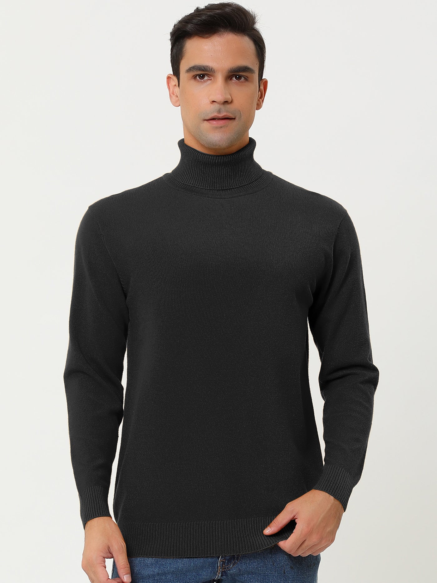 Bublédon Casual Turtleneck Long Sleeve Knit Pullover Sweater