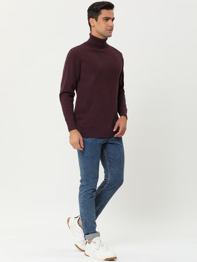 Casual Turtleneck Long Sleeve Knit Pullover Sweater