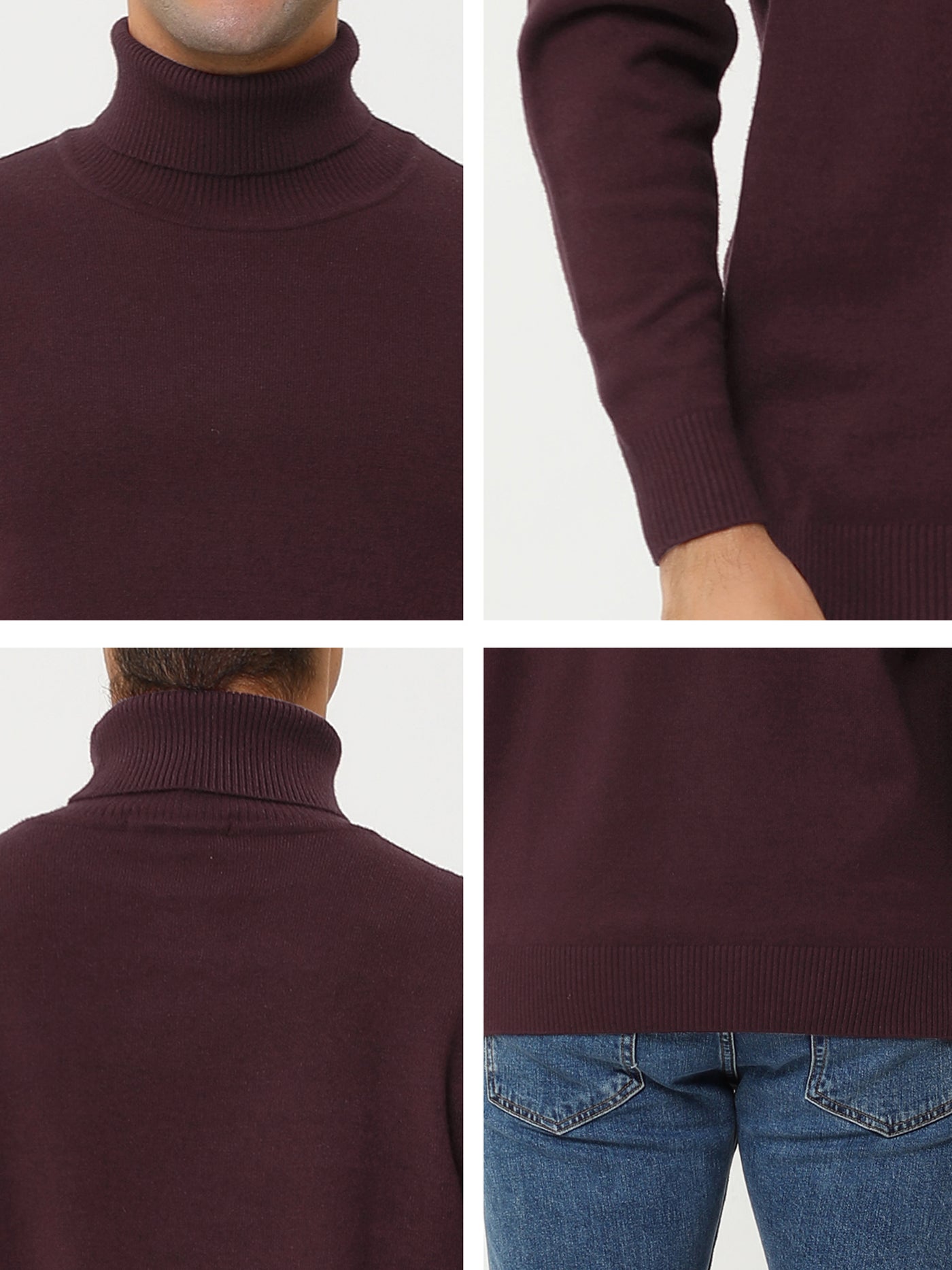 Bublédon Casual Turtleneck Long Sleeve Knit Pullover Sweater