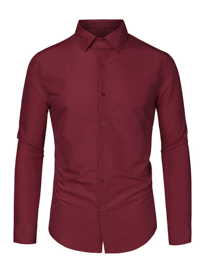 Smart Casual Lapel Long Sleeve Button Solid Shirts