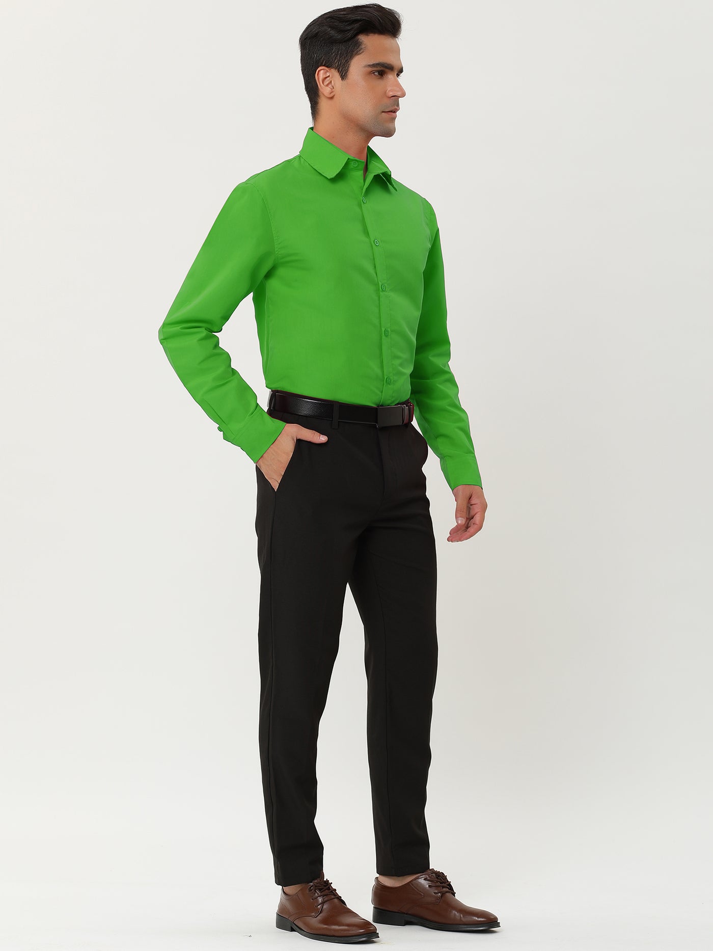 Bublédon Smart Casual Lapel Long Sleeve Button Solid Shirts