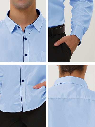 Classic Long Sleeve Button Down Solid Dress Shirt