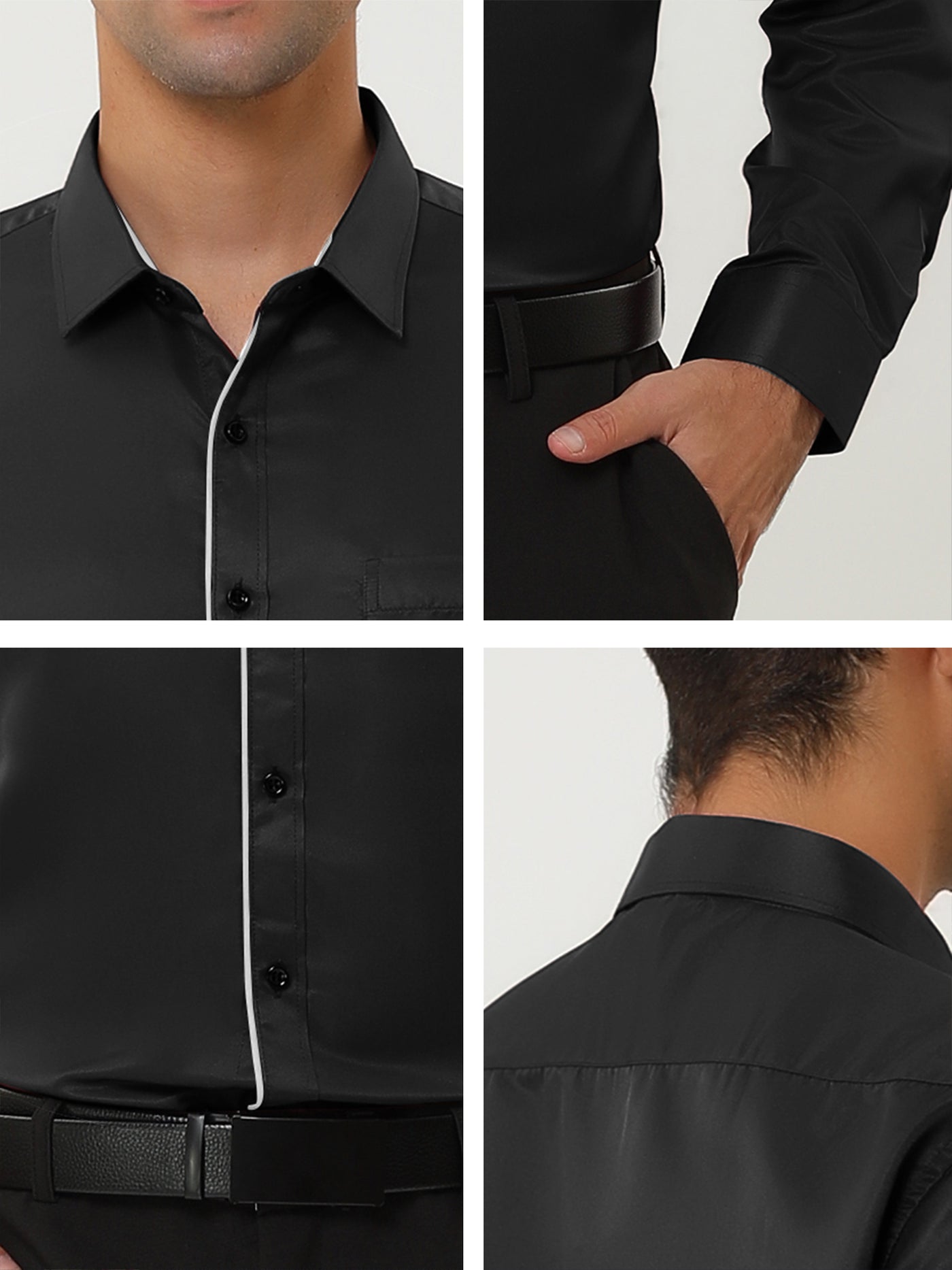 Bublédon Classic Long Sleeve Button Down Solid Dress Shirt