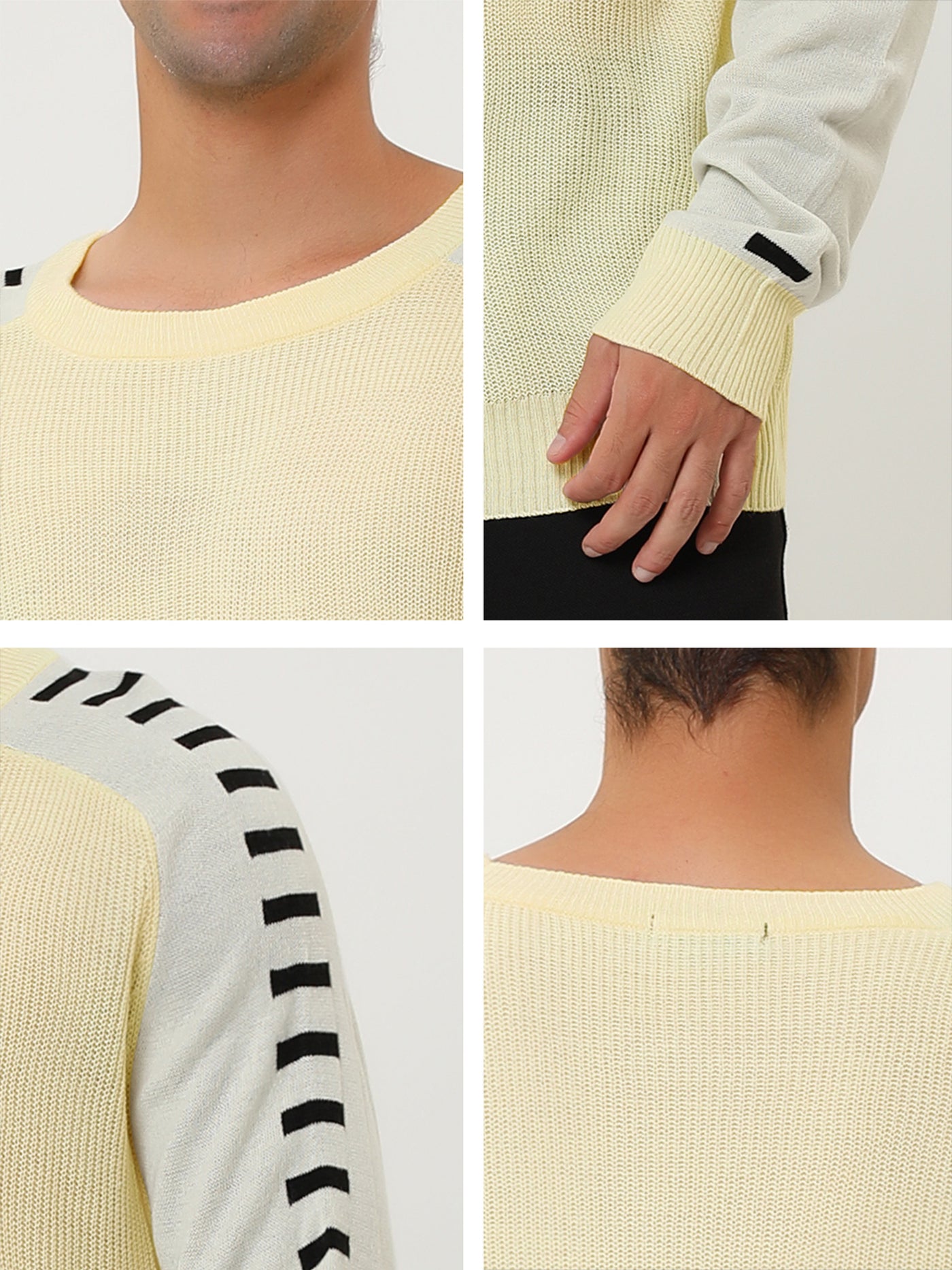 Bublédon Casual Rib Knitted Crew Neck Long Sleeve Pullover