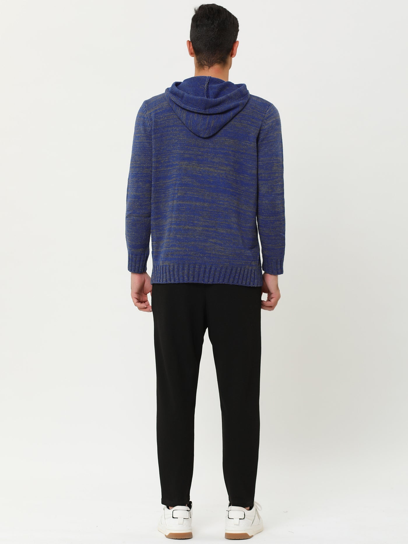 Bublédon Winter Drawstring Hooded Long Sleeve Knit Pullover