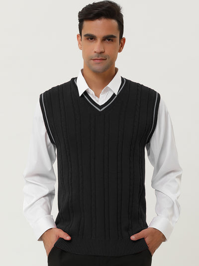 Classic Knit Sleeveless V-Neck Pullover Sweater Vest