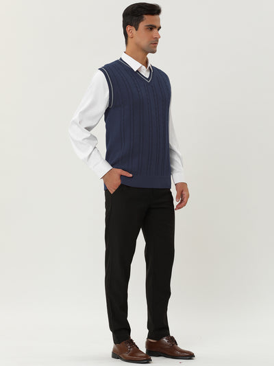 Classic Knit Sleeveless V-Neck Pullover Sweater Vest