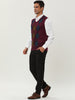 Casual V Neck Sleeveless Argyle Knit Sweater Vest