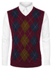 Casual V Neck Sleeveless Argyle Knit Sweater Vest