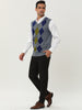 Casual V Neck Sleeveless Argyle Knit Sweater Vest