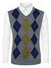 Casual V Neck Sleeveless Argyle Knit Sweater Vest