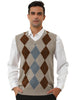 Casual V Neck Sleeveless Argyle Knit Sweater Vest